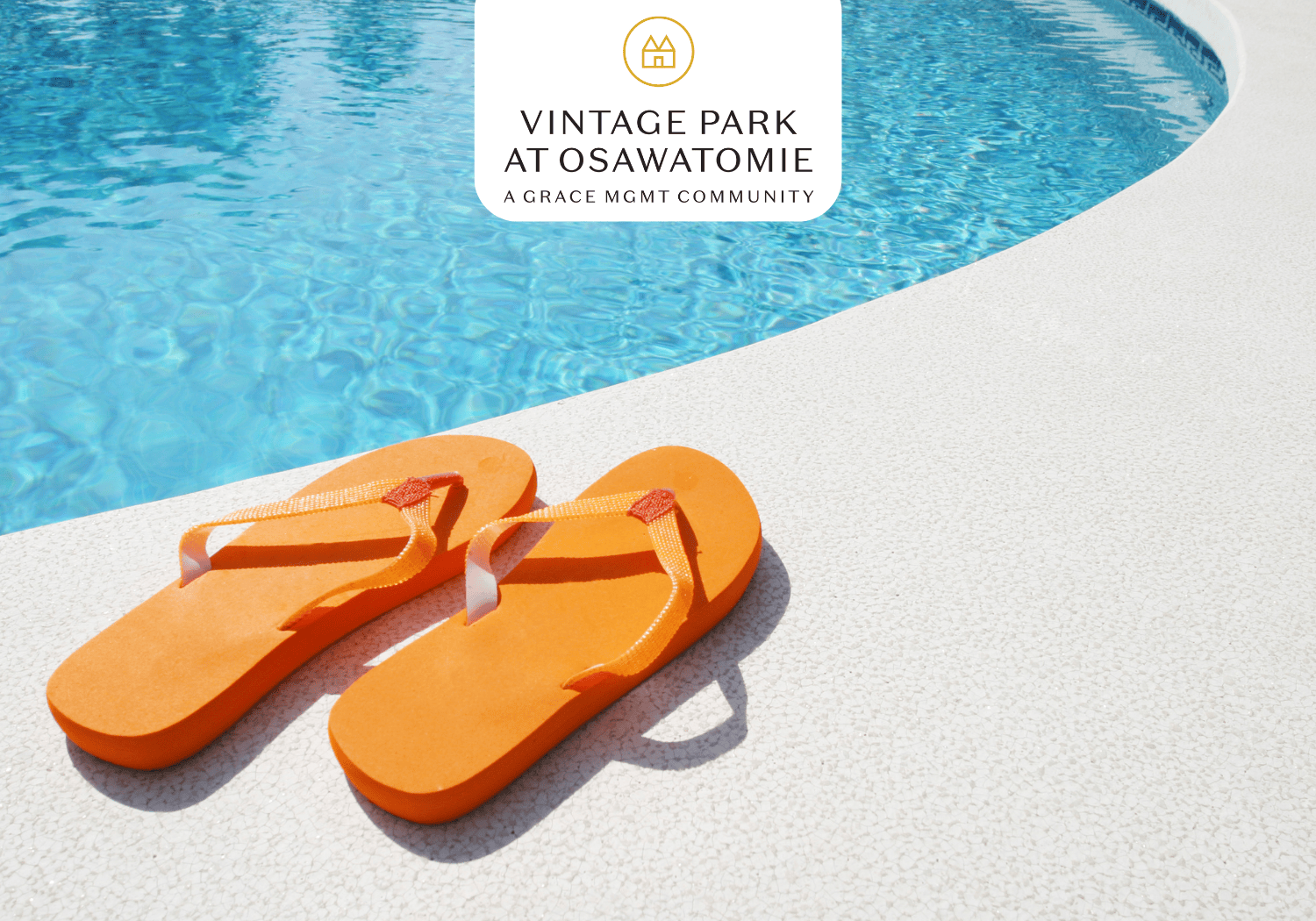 pool with flip flops next to it